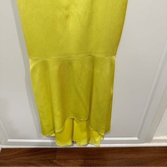 Aidan Mattox Tie-Front Midi Dress in yellow size 0 - Picture 9 of 10